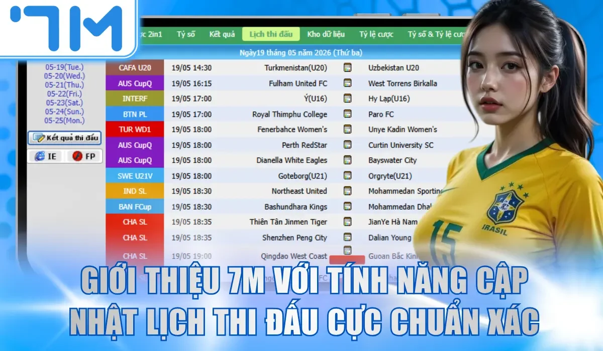 Giới thiệu 7M với tính năng cập nhật lịch thi đấu cực chuẩn xác