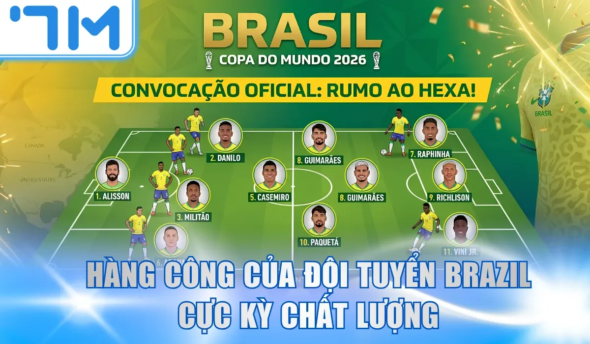 Hàng công của đội tuyển Brazil cực kỳ chất lượng